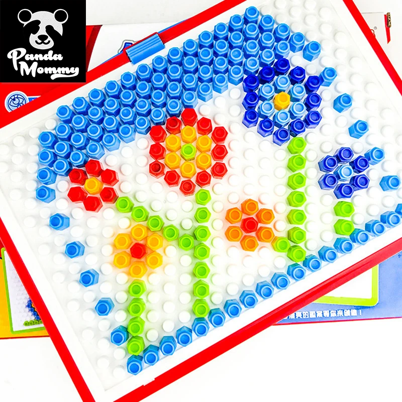 

Mushroom Nail Composite Intellectual Toys Kit Toys for Kids Gifts DIY Mosaic Picture Puzzle Educational Toys for Children