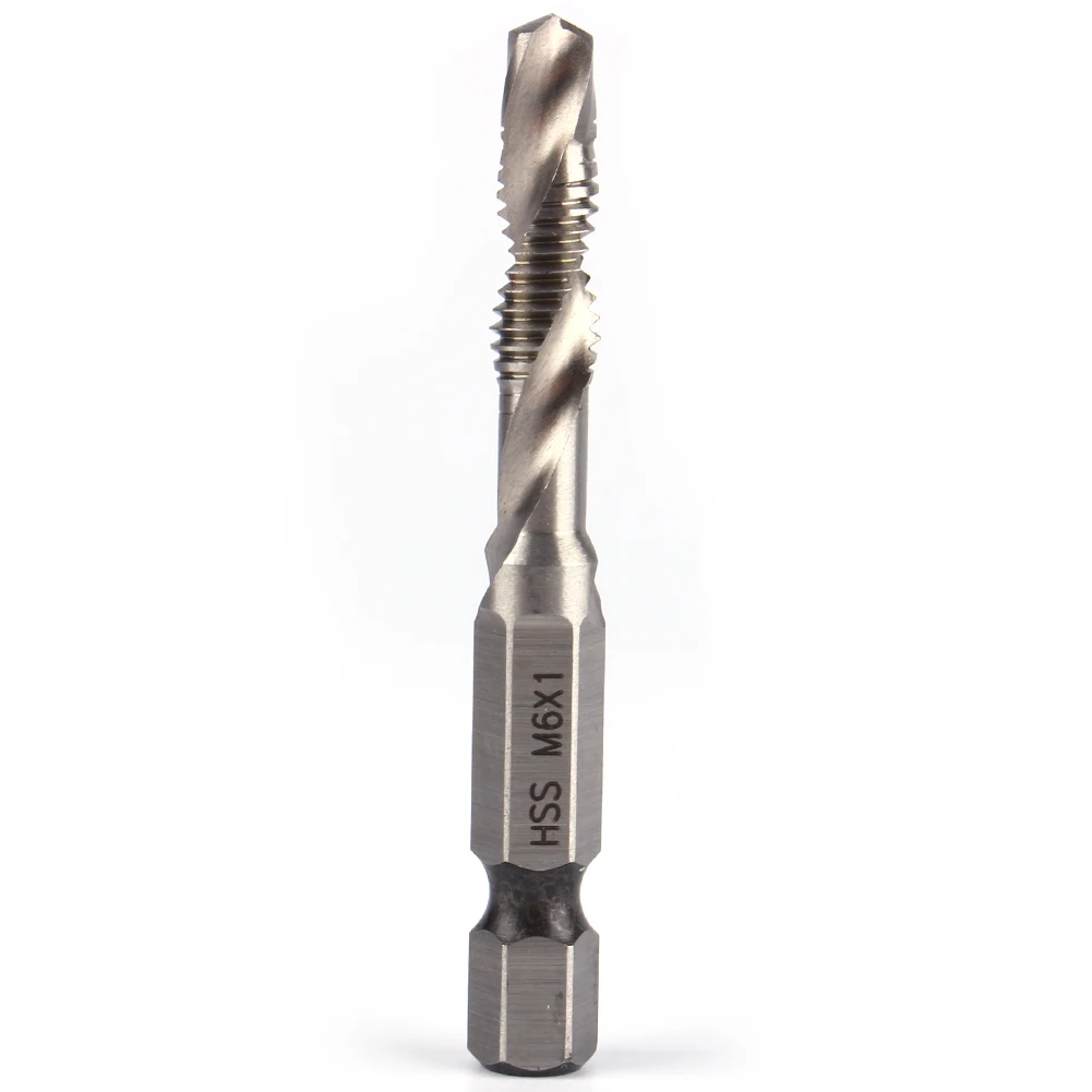 

ANENG M6 58mmHSS 1/4" Hex Shank Drill & Tap Taper Drill Bits Power Tool Part For Soft Metal Aluminum Iron