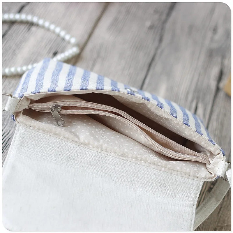 Женский хлопковый кошелек для мелочи органайзер в полоску с принтом Дамский