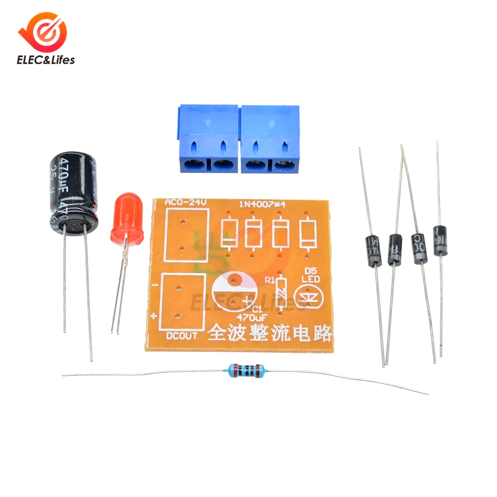N4007 полный волновой мост выпрямитель DIY Kit AC в DC конвертер монтажная плата