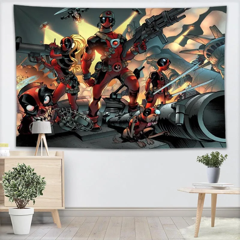 Deadpool قماش مزخرف جداري تخصيص أسلوبك اليوغا كنبة مكتب مفرش منقوش للأطفال غرفة كلية المسكن الديكور Deadpool قماش مزخرف جداري تخصيص أسلوبك اليوغا كنبة مكتب مفرش منقوش للأطفال غرفة كلية المسكن الديكور