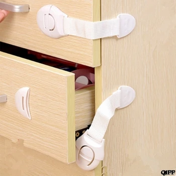 

Drop Ship&Wholesale 5pcs Safety Lock Baby Door Protection Plastic Security Drawer Toilet Guard Strap May06