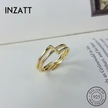 INZATT, Настоящее серебро 925% пробы, полое кольцо для модных женщин, вечерние, минималистичные ювелирные украшения, аксессуары в стиле панк, подарок