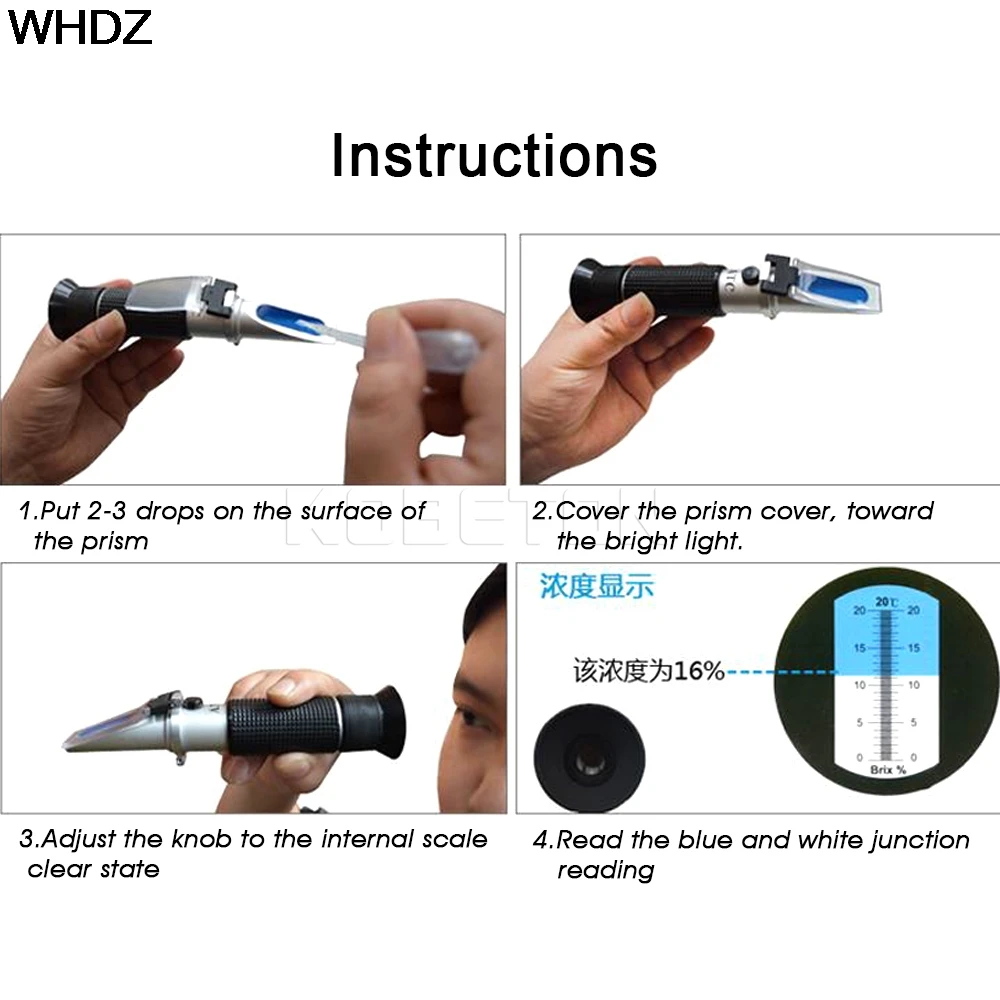 Горячая новинка, ручной рефрактометр по шкале Брикса для сахарного пива, тест по шкале Брикса, оптический измеритель по шкале Брикса 0-32%, УВД, сахаромер, сахаромер