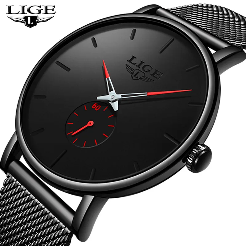 

LIGE 2019 New Mens Watches Top Brand Luxury Waterproof Sport Watch Men Ultra Thin Dial Quartz Watch Casual Relogio Masculino