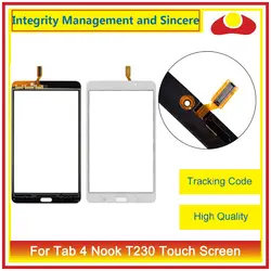Высокое качество 7 "для samsung Galaxy Tab 4 Nook T230 Сенсорный экран планшета Сенсор Стекло объектив Панель белый черный + отслеживания код