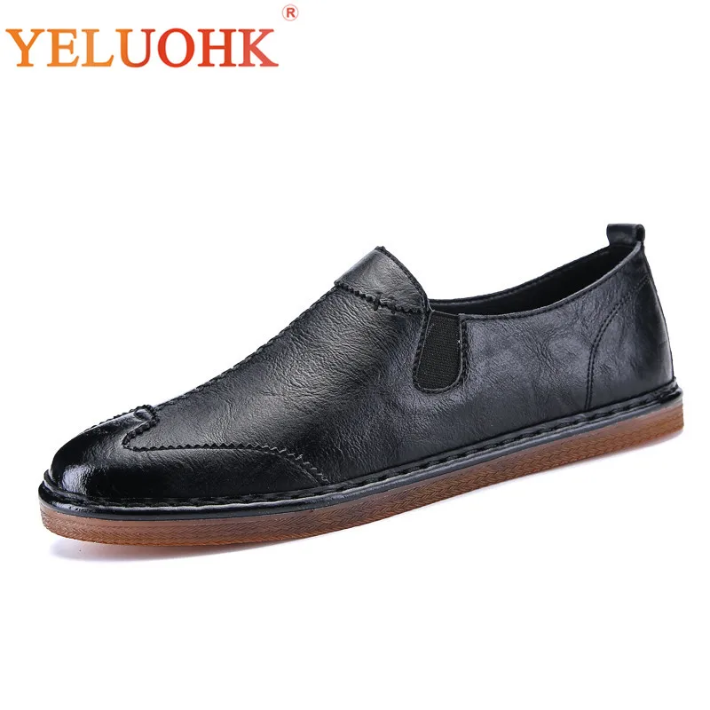 

Handmade Men Leather Shoes Slip On 2018 Spring Men Shoes Casual Breathable Leather Shoes Men