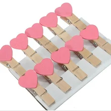 Розовый персик сердце любовь деревянная сумка зажимы 40 шт./лот