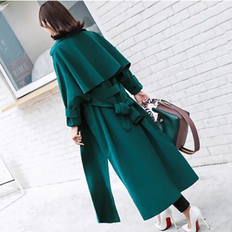 Mujer Taille Abrigo Cardigan Lâche Tranchée Couleur Causal Longue Outwear Pardessus Solide Ceinture Femelle Automne Manteau Élégant H376 Femmes qI6fxxtwp