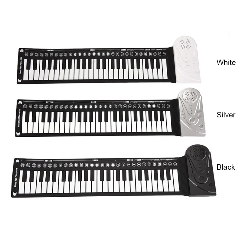 Портативная Гибкая цифровая клавиатура пианино 49 клавиш мелодии ритмы электронные рулонные пианино игрушки ZJ55
