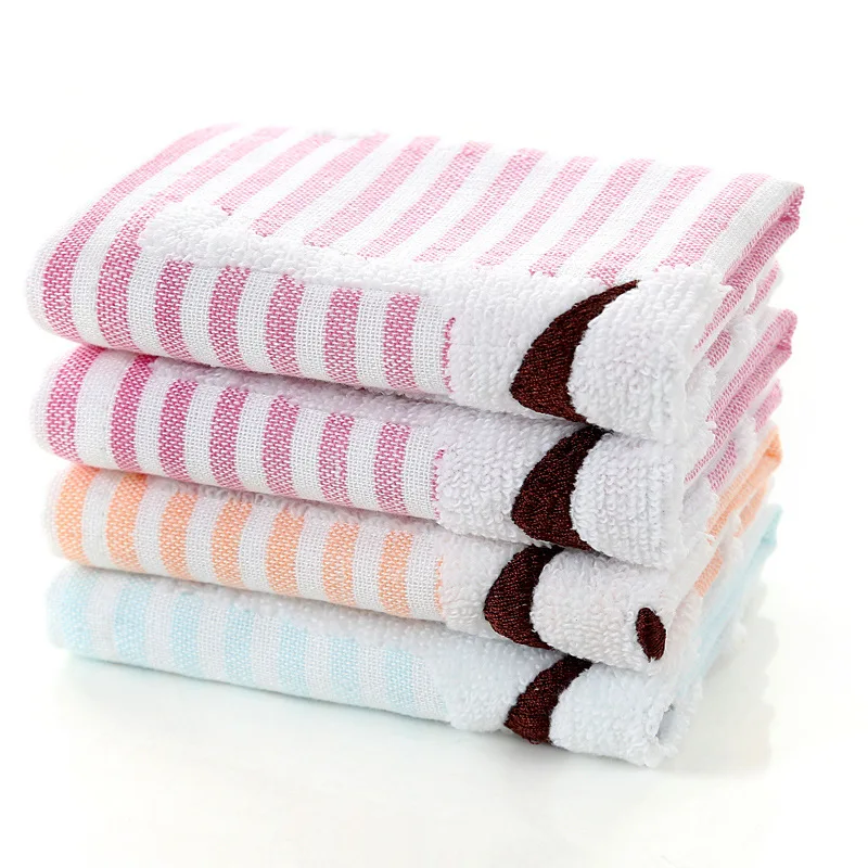 

25.5*25.5cm New Arrive Children Kids Face Hand Wash Towel Dog Stripe Pattern Small Square Handkerchief FS0655