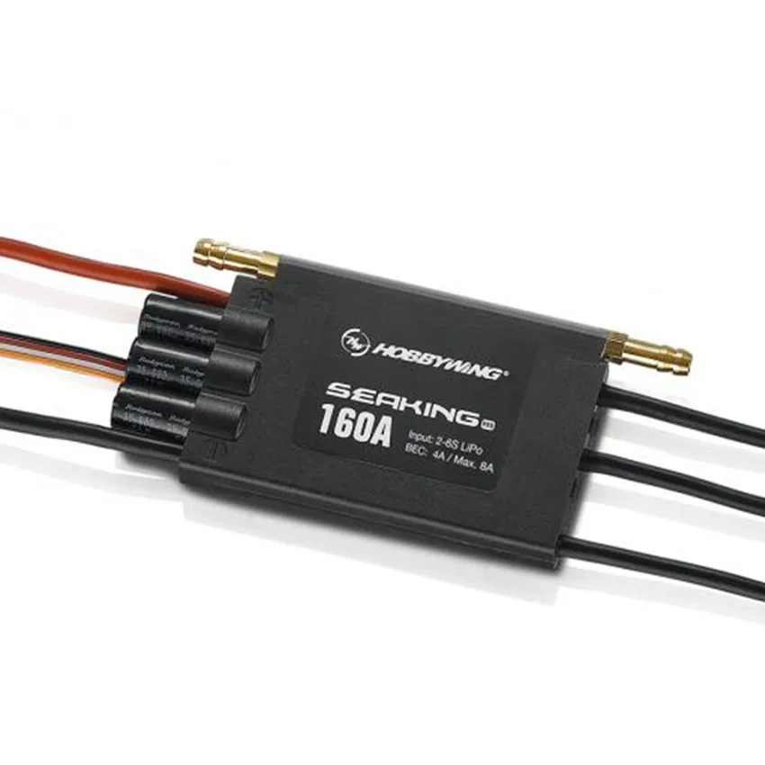 

Original Hobbywing Seaking Pro Bootsregler 160A BEC 4A 2-6s BL Motor ESC HV BEC for RC R/c Racing Boat