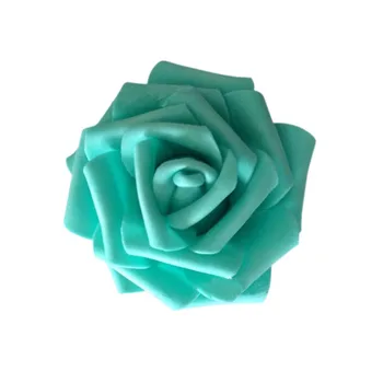 

100PCS,7CM Head Artificial Foam Eva Roses Heads In Tiffany Blue,DIY Kissing Ball,Bridal Bouquet,Wedding Decorations For Arch,Car