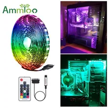Интерфейс питания SATA Rgb Светодиодная лента 5 м с РЧ контроллером Светодиодная лента Водонепроницаемая 5050 2835 Диодная лента полный комплект для ПК чехол для компьютера