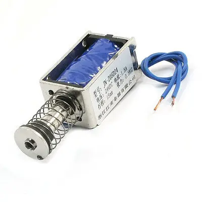 

Spring Load Linear Motion Solenoid Electromagnet DC24V 1.5A 15mm 0.5Kg
