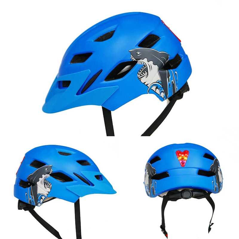 BoysGirls Casco capacete da bicicleta MtbRoad горный велосипед шлем с подсветкой козырек велосипедный шлем для катания на лыжах сноуборде детский - Цвет: blue no chin support