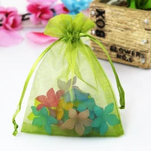 500 шт./лот оливкового органзы сумки 9x12 см Drawstring подарок свадебный подарок для конфет и ювелирных изделий упаковки и