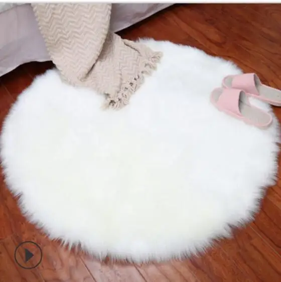 

Hoomall Plush Round Carpet Rugs Living Room Imitation Wool Sofa Cushion Soft Fluffy Bedroom Mat Home Floor Mats