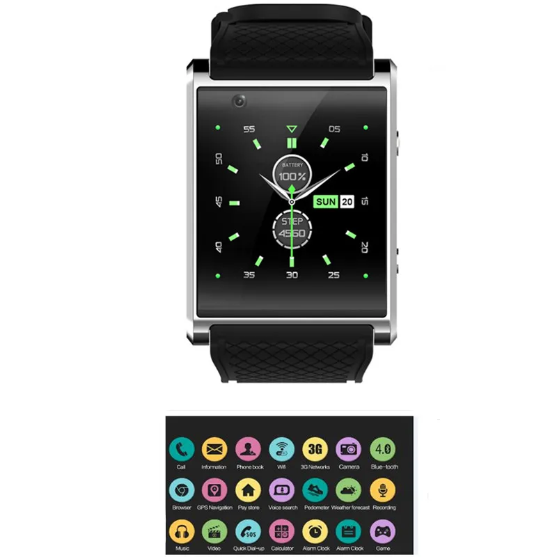 

X11 Android 5.1 Smart watch 1.54 inch HD Curved screen 4GB & 3G call Bluetooth 4GB ROM 5MP Camera for xiaomi huawei