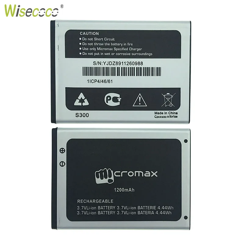 WISECOCO новый оригинальный аккумулятор 1200 мАч для смартфона Micromax S300 S 300 мобильный