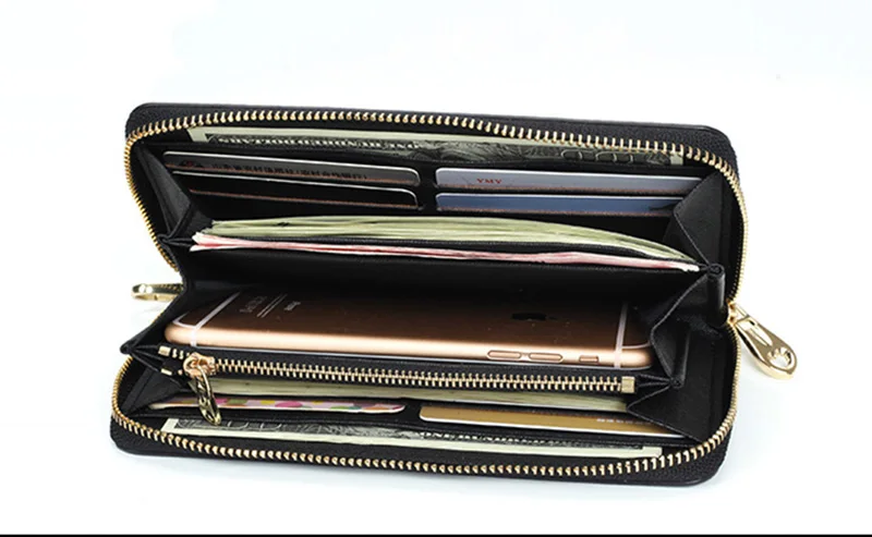 LMS 2017 New Luxury Long Women Wallet and Purses Alligator Patent Leather Zipper Cardholder Ladies Large Capacity Clutch Wallet (28)