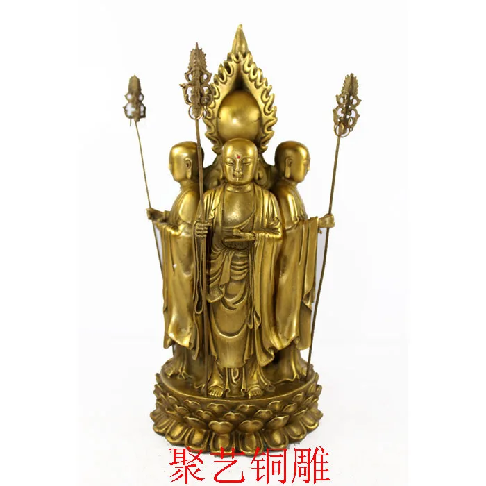 

Bronze statue copper ksitigarbha decoration ksitigarbha buddha in four sides