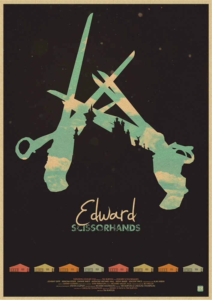 Классическая пленка Эдварда сissorhands плакат крафт-бумага ВИНТАЖНЫЙ ПЛАКАТ бар украшение дома стикер стены