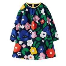 Baby Dresses Girls Clothing 2017 Brand 100% Cotton Girls Dress Long Sleeve Birthday Princess Dress Kids Clothes Christmas Jersey