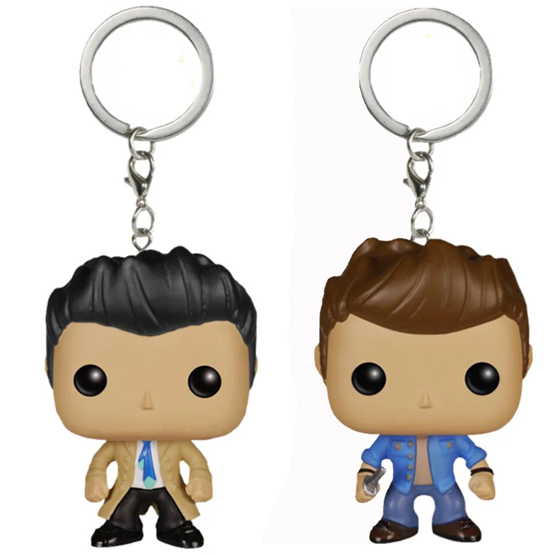 

Superaturel Theme Keychain 1PC Toys Castiel Dean Action Figure Collectible Model Vinyl Dolls Keyring Very Cute