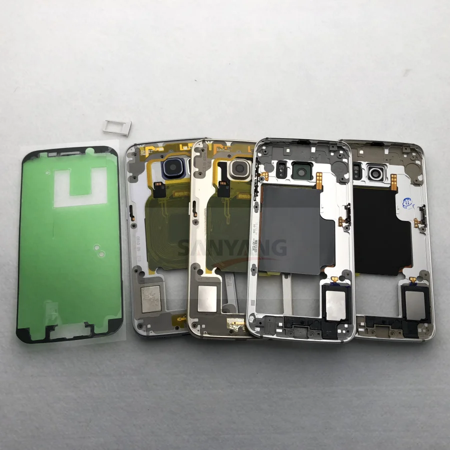 Средняя рамка Корпус Шасси+ объектив камеры для Samsung Galaxy S6 Edge G925 G925F G925A G925T G925P с держателем sim-карты