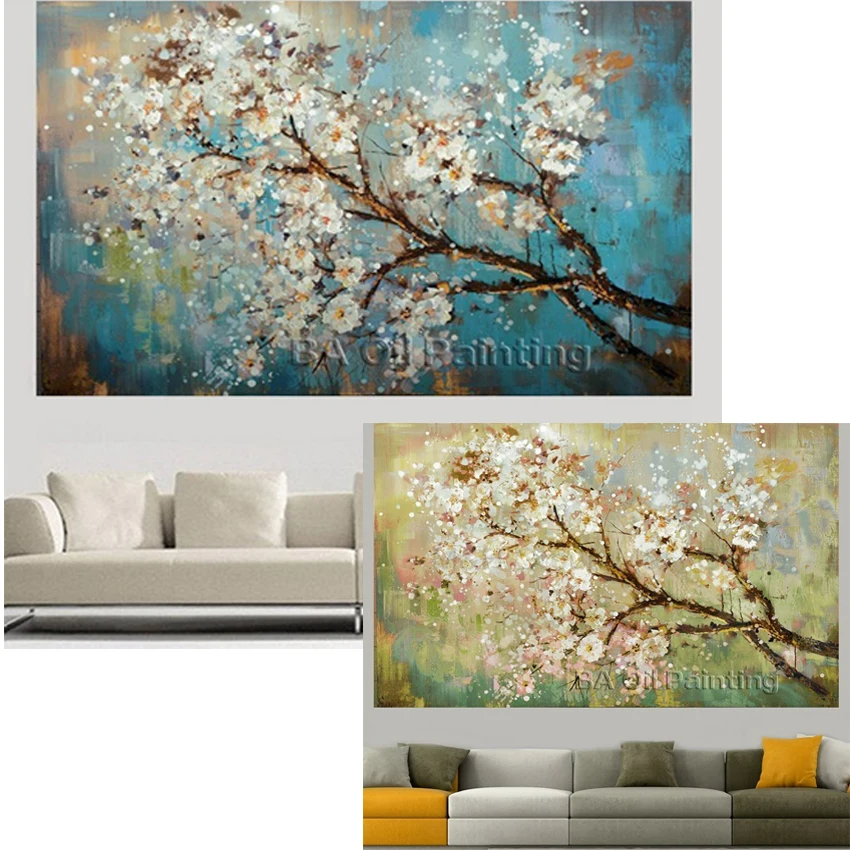 Günstige Große 100% Handgemalte Blumen Baum Abstrakte Morden Ölgemälde Auf Leinwand Wand Kunst Wand Bilder Für Live Room Home Decor