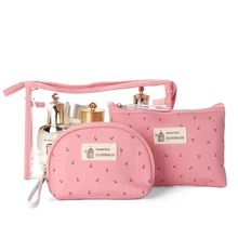 3, набор, женская косметичка для путешествий на каждый день, PVC кожа, на молнии, для макияжа, прозрачная, сумка для макияжа, органайзер, хранилище, сумочка, сумки для косметики