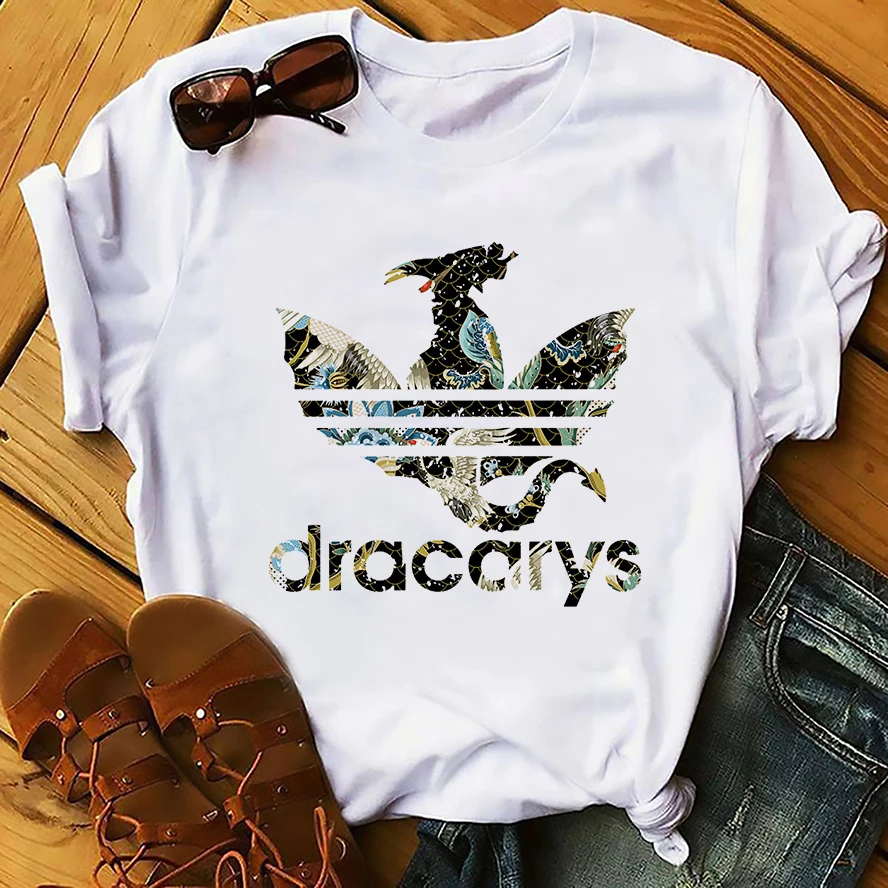 Футболки унисекс новые белые повседневные мужские уличные футболки Daenerys Dragon camiseta Dracarys смешная футболка без клея