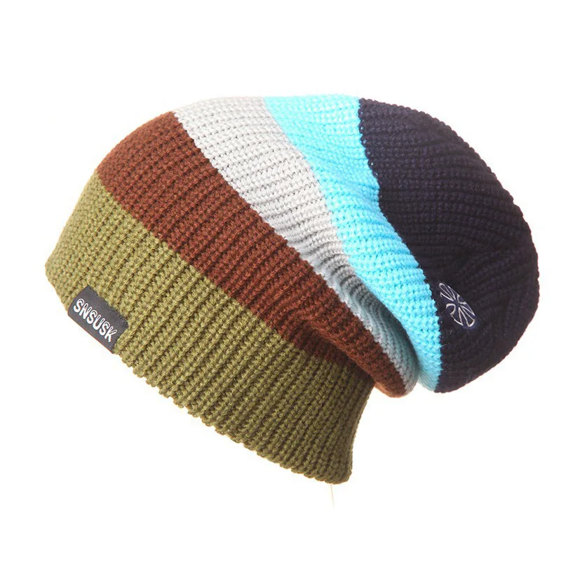 Зимние шапки для уличных видов спорта для родителей и детей, однослойная и двойная Лыжная шапка, детская вязаная шапка, мужская и женская ветрозащитная теплая шапка - Цвет: C8