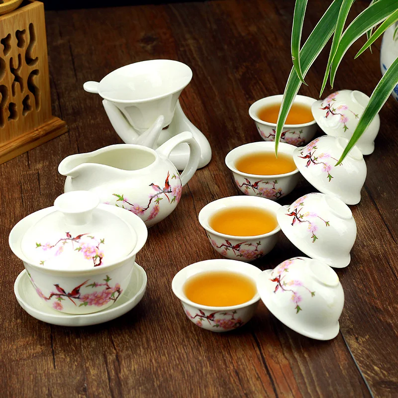 Bird,Gongfu teaset,ceramic tea cup,Puer, Black Tea,Tieguanyin,Green Tea