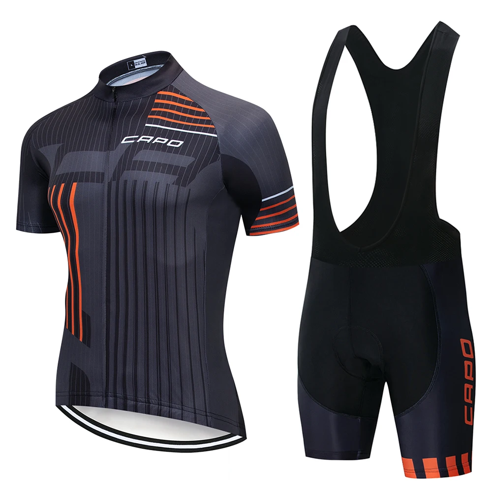 

New CAPO 2019 Pro Newest Cycling Clothing Bike Jersey Quick Dry Mens Bicycles Clothes Team T Shirts Cycling Gel Bike Shorts Set