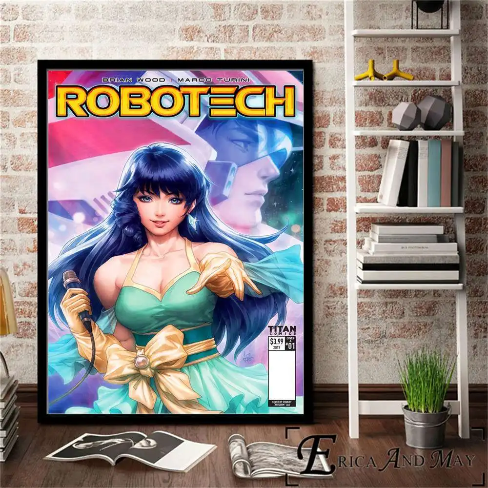 Robotech Аниме классический вопрос постер и принт холст настенная художественная живопись картины для гостиной украшение домашний Декор без рамки - Цвет: 4