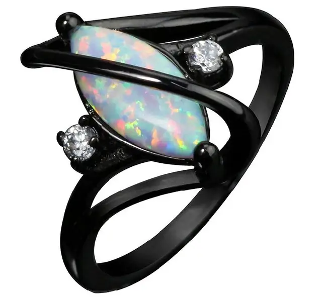 Marquise Fire Opal Ring 
