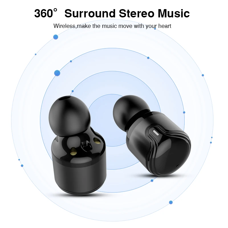 Портативные мини наушники Bluetooth V4.2 беспроводные TWS вкладыши 700 мАч с зарядным