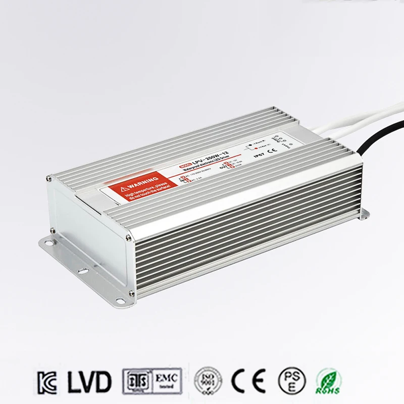 

LED Driver Power Supply Lighting Transformer Waterproof IP67 Input AC170-250V DC 12V 250W Adapter for LED Strip LD504