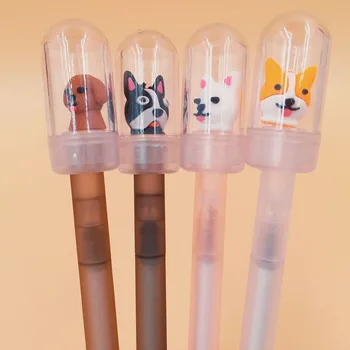 

2X Kawaii Cute Dog Gel Pen Rollerball Pen School Office Supply Student Stationery 0.5mm Black Ink