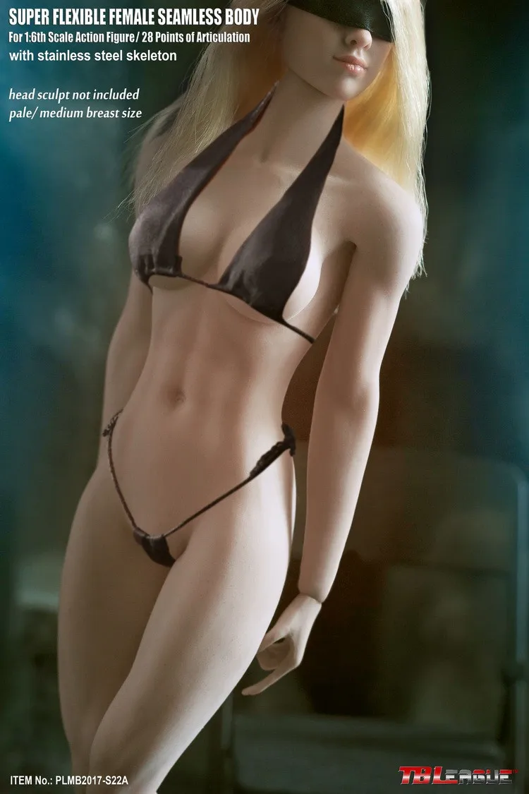 Corpo sem Emenda Boneca de Peito Médio para 1 Escala S23b Fêmea Super Flexível Figura Modelo Suntan Cor Pálida Cabeça 1 - 6 S22a 18 flexível fêmea corpo sem emenda figura modelo