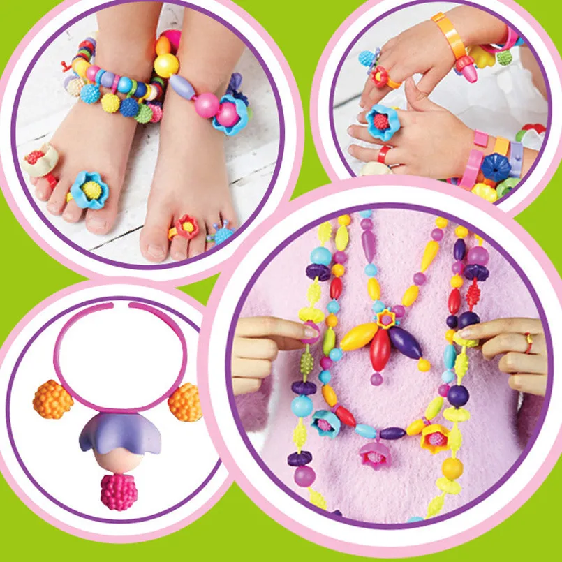 400 шт поп бусины игрушки красочные художественные поделки для девочек Кнопки для браслета из бисера игрушки ювелирные изделия аксессуары головоломка обучающая игрушка для детей