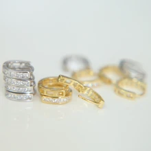 Романтические ювелирные изделия оптом 10 мм крошечные мини Круг CZ цвета 925 стерлингового серебра клип на круг серебряные серьги