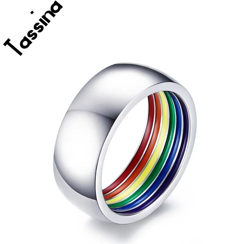 Радужное кольцо для мужчин из нержавеющей стали | Украшения и аксессуары