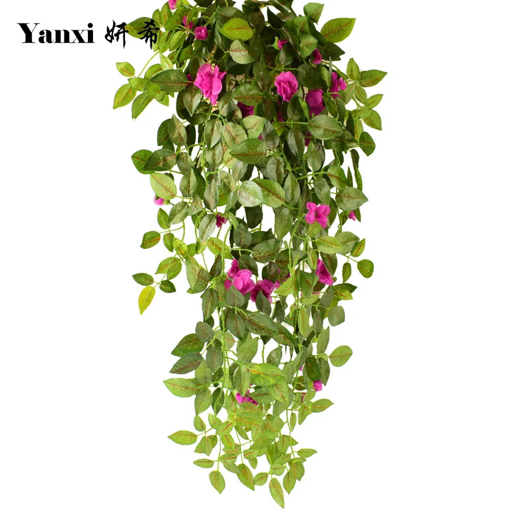 Artificial flowers silk rose vines for a wedding home garden office party arch bridge wall