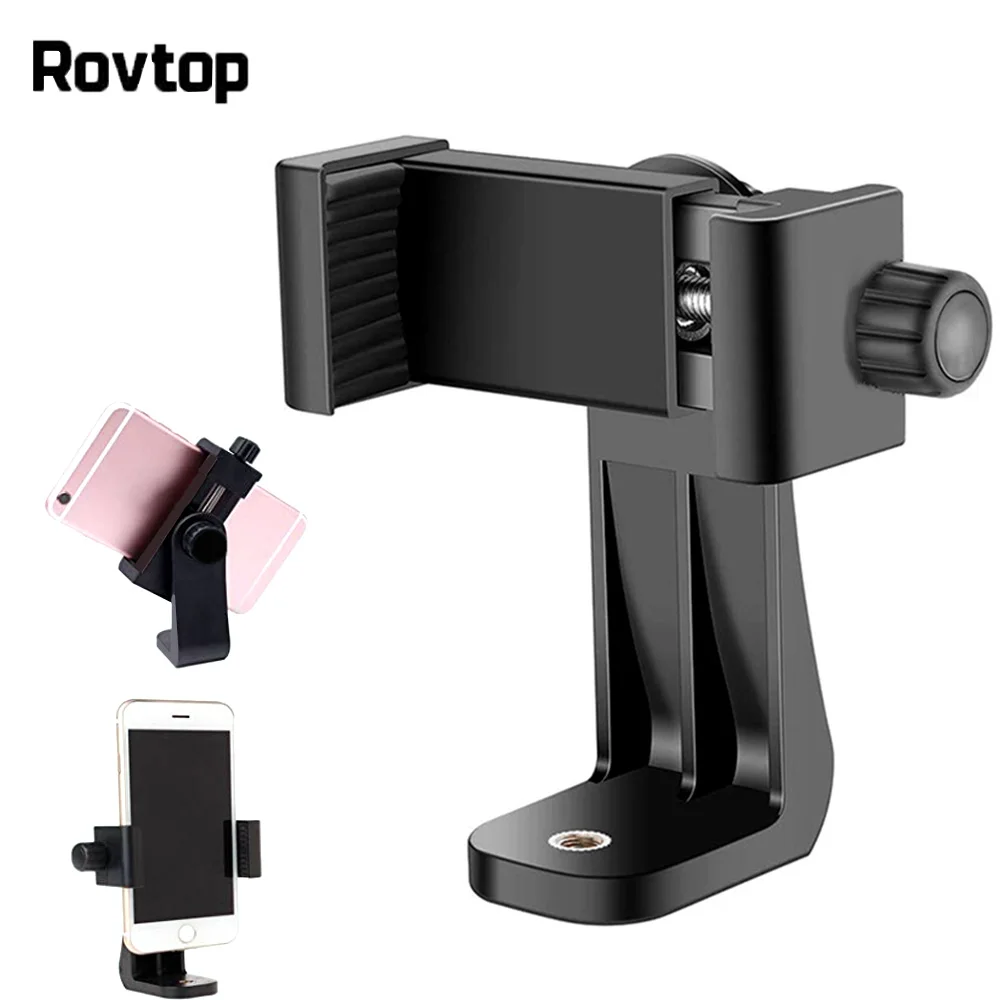 

Rovtop Universal Phone Tripod Mount Adapter Rotatable Digtal Camera Bracket Cell Phone Clipper Holder Vertical Tripod Stand