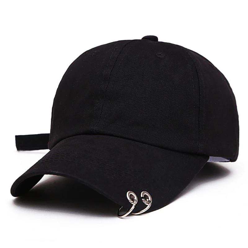 Gorra de béisbol de Color para hombre y mujer, gorra de béisbol informal ajustable con anillos de Metal, sombrero liso de mezcla de algodón, gorras ajustables de béisbol| -