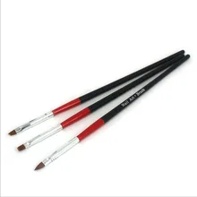 Горячая 3 шт. черный дизайн ногтей инструмент для рисования ручка набор кистей для полировки Набор DIY профессиональные инструменты для ногтей кисти для ногтей