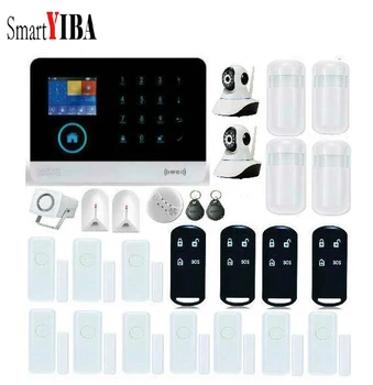 

SmartYIBA APP Control Mutli Language Wireless GSM Alarmes Include WIFI Camera Glass Break Sensor Smoke Alarm PIR Sensor Kits